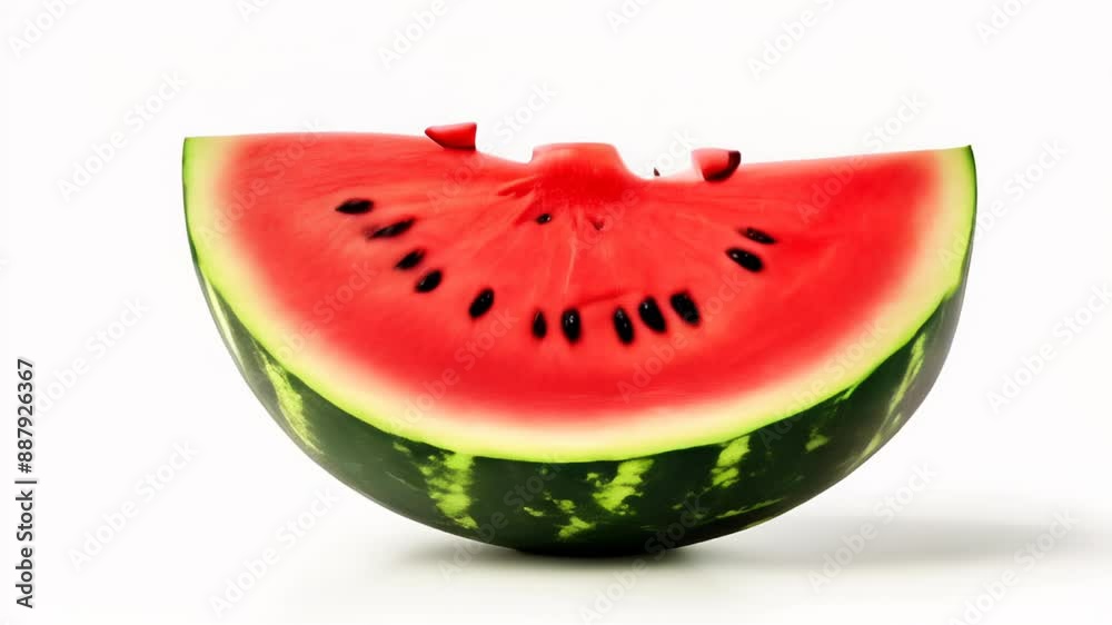 Poster  Freshly cut watermelon slice perfect for summer refreshment