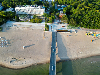 The photo captures the picturesque pier in Kołobrzeg, one of the most famous spots on the Baltic...