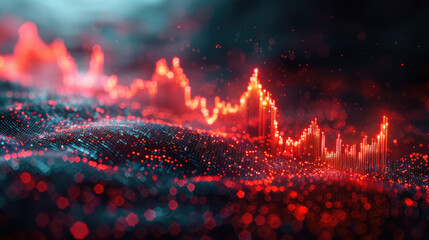 Fototapeta premium stock market chart, candlestick pattern with trendline for financial trading