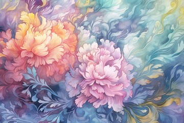 Fototapeta premium Brocade Material Structure Background - Generative AI
