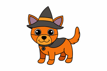 Cartoon dog in hat Vector illustration