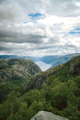 Norwegian fjords between mountains