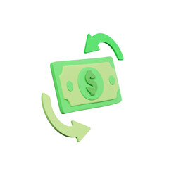 Cartoon 3D icons of money