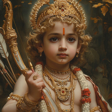 little boy in lord rama costume