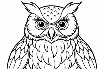 Owl vector line art illustration