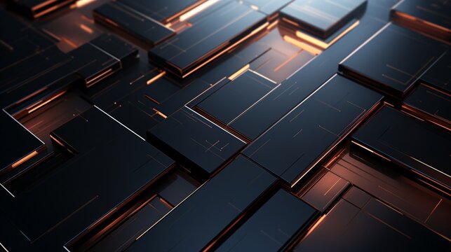 a close up of a black and orange rectangular object