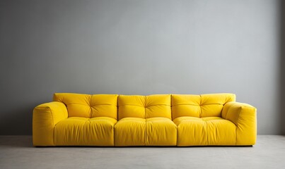 a yellow couch in a room