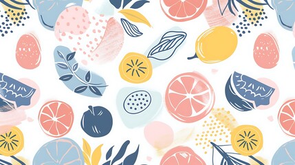 Colorful and Joyful Cartoon Faces Pattern