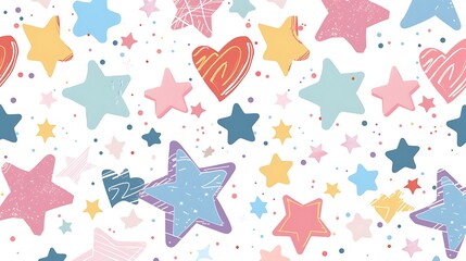 Colorful and Joyful Cartoon Faces Pattern