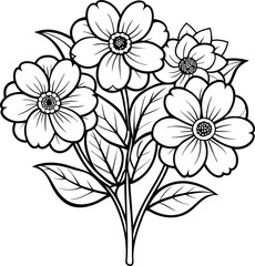Beautiful Vector art of  flower Drawing  coloring book.eps