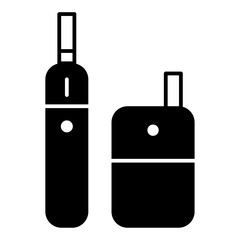 電子式タバコと加熱式タバコの塗りアイコンイラスト