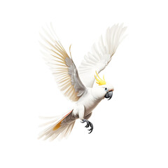 Naklejka premium A Cockatoo Jumping In the Air Isolated On Transparent Background