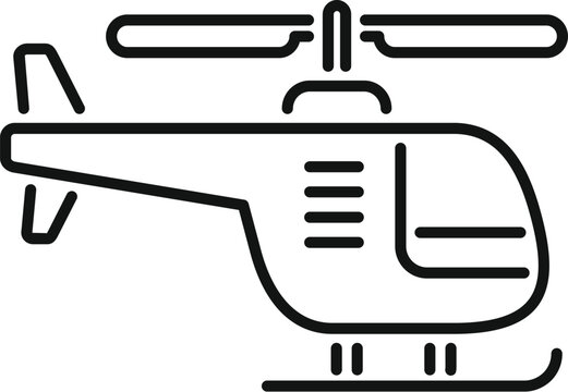 recommend clip art: Simple black and white icon of a helicopter, symbolizing air travel, transportation, and flight