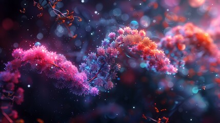 Fototapeta premium A vibrant, abstract art piece that captures the essence of transformation through the interplay of colors and shapes.