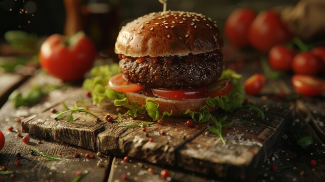 high-resolution, ultra-realistic, 4K, cinematic image of a chease and steake 