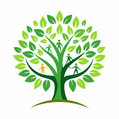 set of poplar trees of life logo vector