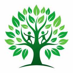 set of poplar trees of life logo vector