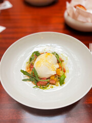 Fine dining burrata starter
