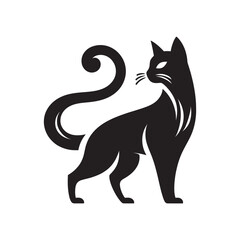 Black Cat Silhouette, Cutout of a Black Cat, 