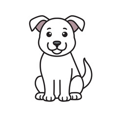 Adorable Cartoon Puppy with Rainbow Collar Vector Illustration, Cute Puppy Clipart for Kids