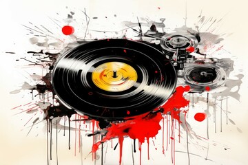 Obraz premium Vinyl Material Structure Background - Generative AI