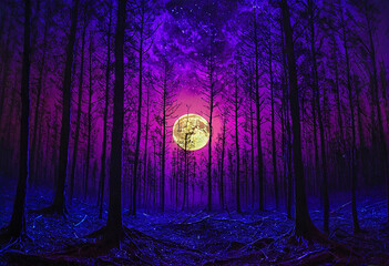 moon in the forest