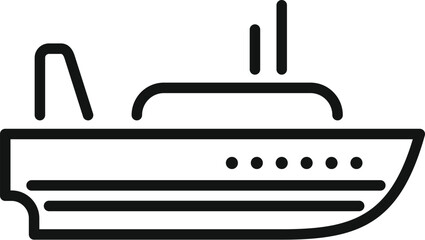 Obraz premium Simple line icon of a yacht sailing on the sea, evoking luxury travel and leisure activities