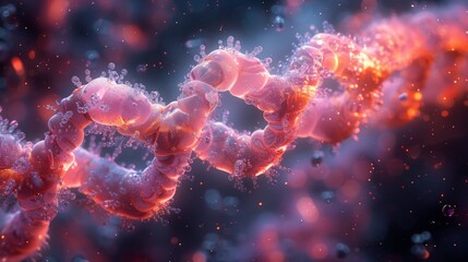 Obraz premium A stylized image representing a DNA-like structure, possibly developed by a synthetic biology startup.