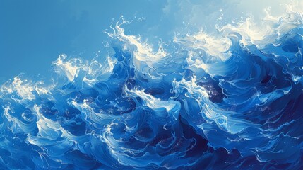 Blue waves pattern.