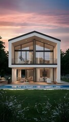 Fototapeta premium Modern home cross section, 3d rendering wallpaper