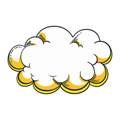 Dynamic Blank Speech Bubble in Comic Style with Yellow Accents and Bold Outline.