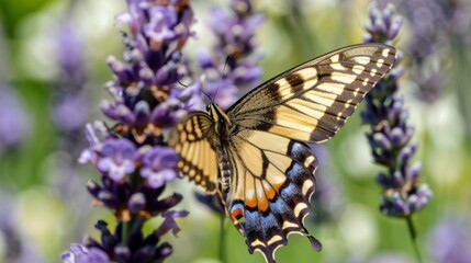 Fototapeta premium Butterfly on Lavender.