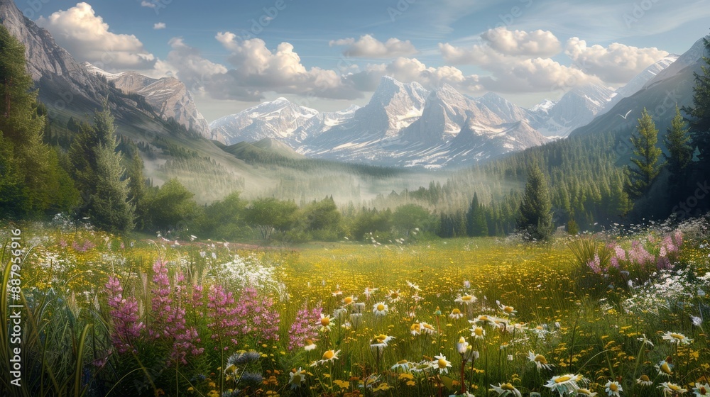 Wall mural Mountain Meadow.