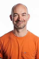 Obraz premium close up of yong handsome man smiling on white background