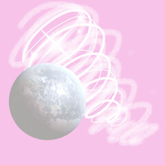 Pink and white abstact Christmas ball background
