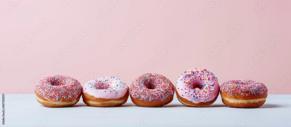 Sticker Donuts displayed on a clear white background with copy space image