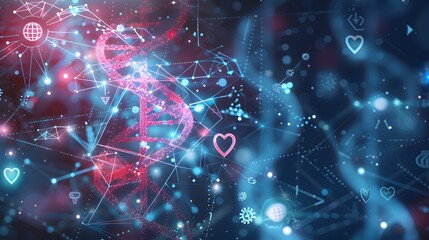 Obraz premium blood DNA technology background illustration