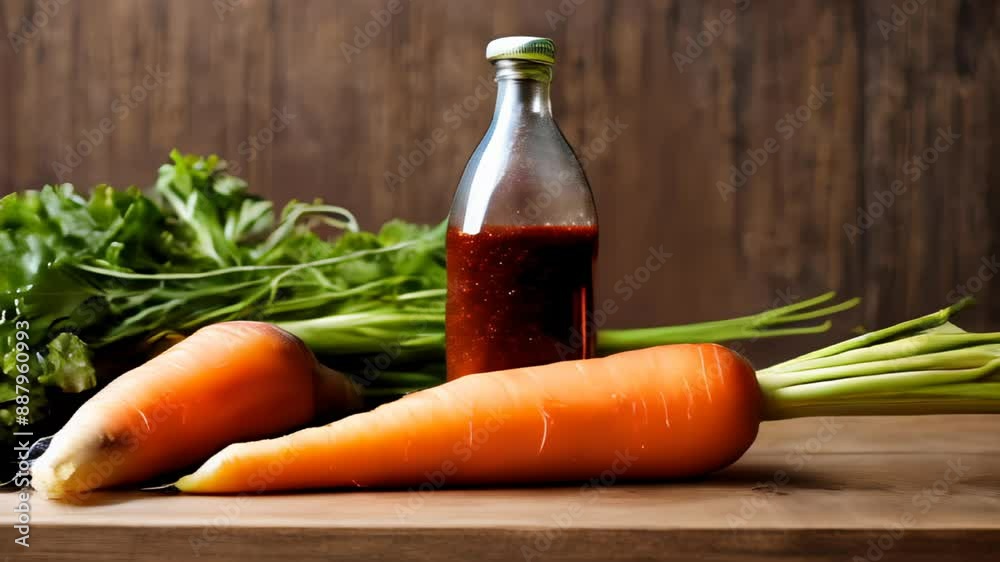 Sticker  Fresh carrots and vibrant sauce ready for a healthy meal