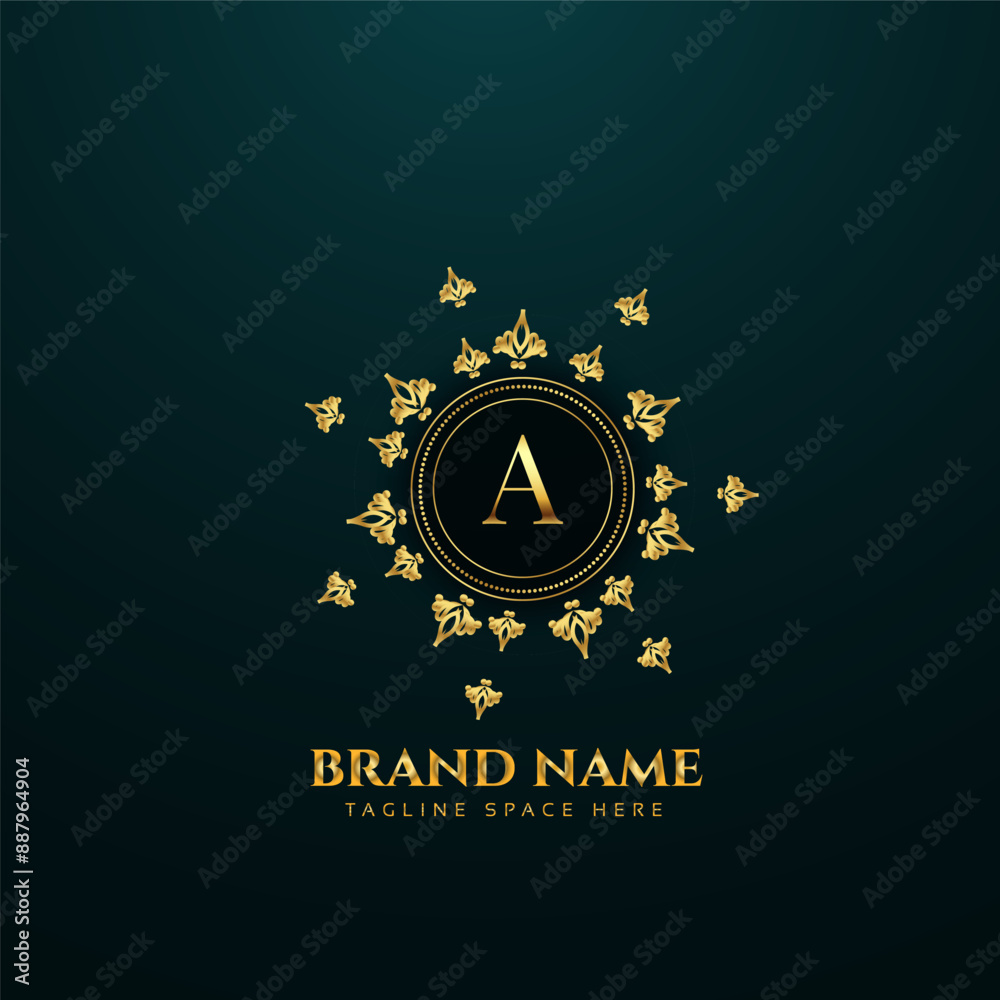 Wall mural a creative logo design with golden color