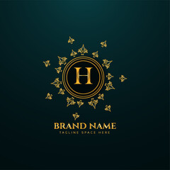 a creative logo design with golden color