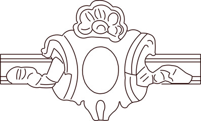 Sketch illustration silhouette vector drawing detail design ornate carving old classic vintage ethnic floral traditional 