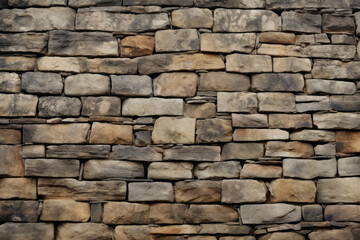 Fototapeta premium Processed collage of old medieval stone wall texture in daylight. Background for banner