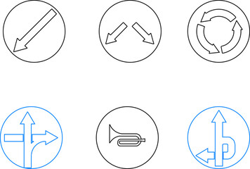 Vector silhouette illustration sketch detailed design of Symbol Road Signs Traffic 