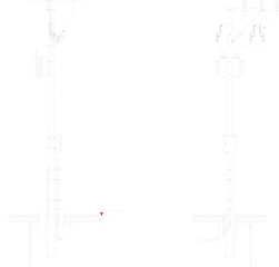 Vector silhouette illustration sketch of detailed construction design for high voltage electricity poles for street light cables