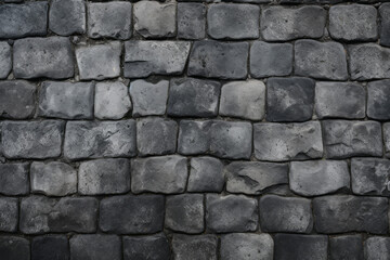 Obraz premium Processed collage of old european cobble stone pavement texture. Background for banner