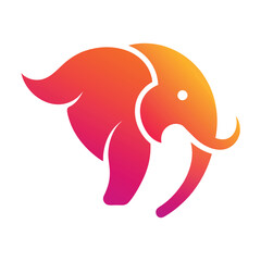 Obraz premium elephant logo social media post or t shirt template design. Elephant logo vector, Elephant zoo safari logo design template. Ai generate 