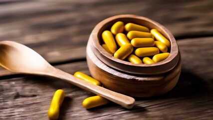  Essential nutrients in a wooden bowl ready for a healthy start