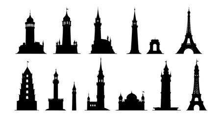 Fototapeta premium tower silhouette stock illustration