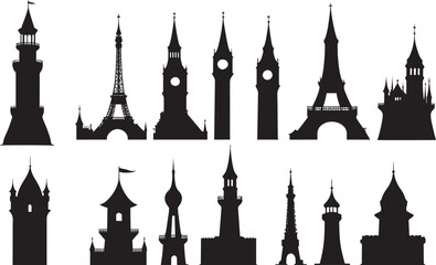 Fototapeta premium tower silhouette stock illustration
