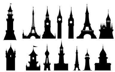 Fototapeta premium tower silhouette stock illustration